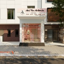 Mẫu thiết kế nội thất shop mỹ phẩm Anh Thư chỉ 43m2